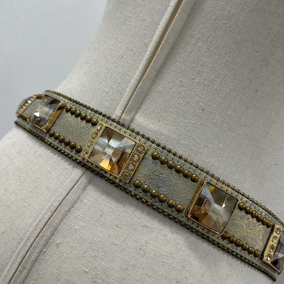 B.B.Simon Swarovski Crystal Gold Western Cowboy Belt - XL - Picture 12 of 16